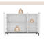 Buffet moderne à 3 portes ultrabrillantes avec pieds en métal thermolaqué-1223478443