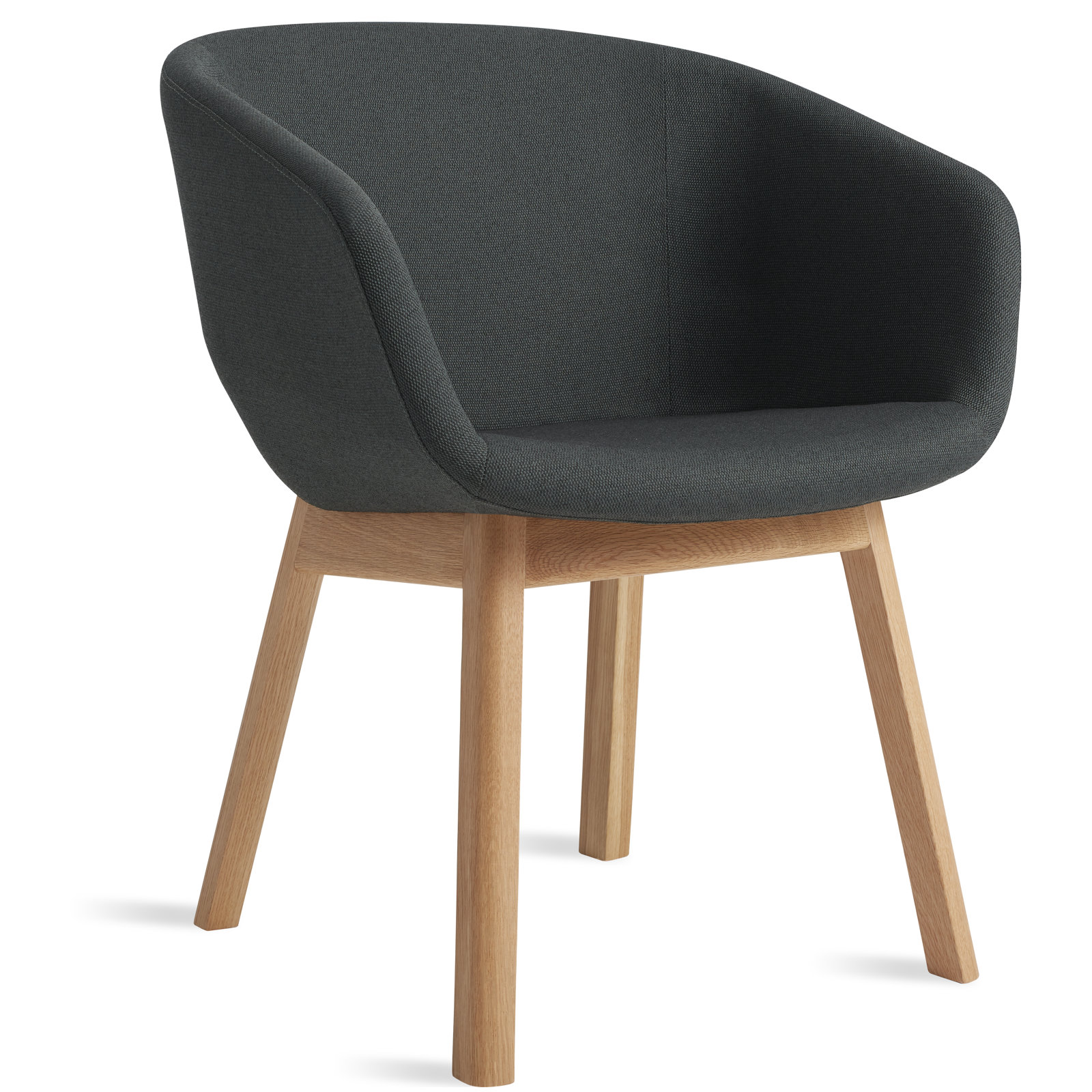 Host Velvet Oak Armchair, White Oak, Maharam Messenger in Everglade