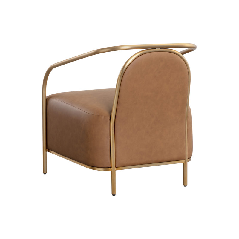 Lounge Chair, Brown Faux Leather