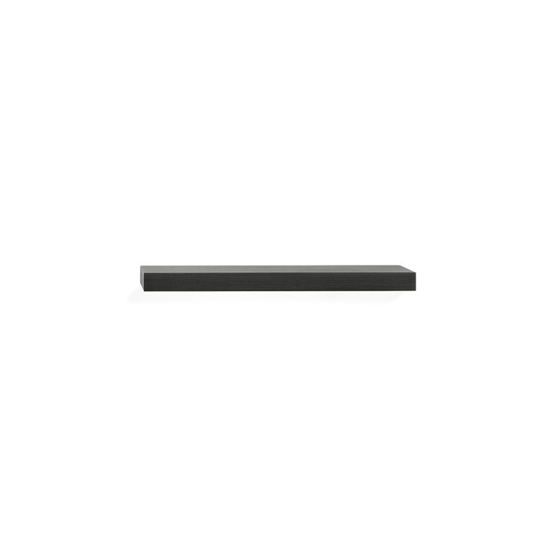Wall Oak Solid Wood Floating Shelf, 2" H x 27.6" W x 8.7" D, Oak Black