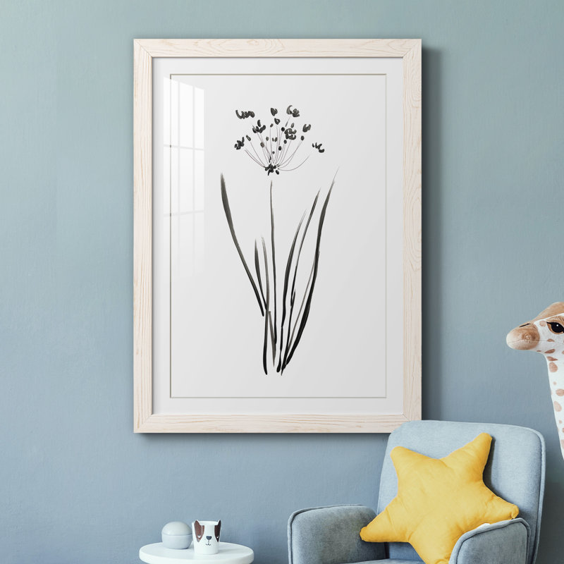Inky Botanical II - peinture encadrée, H 37,5 po x l 27,5 po x P 1,5 po, Cadre blanc