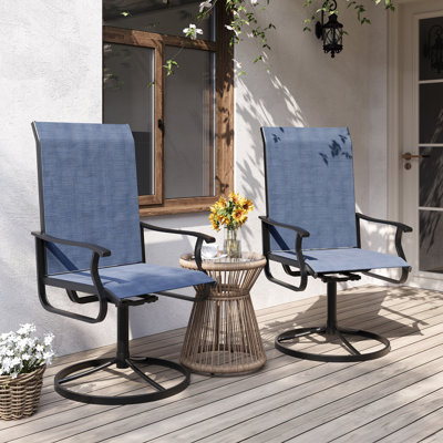 2-Piece Outdoor Swivel Patio Dining Chairs
