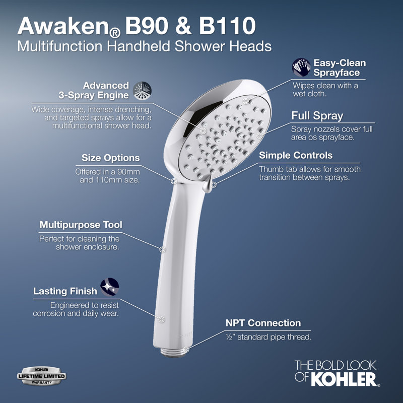 Awaken B110 Four-Function Handshower, 2.5 Gpm, Oil Rubbed Bronze