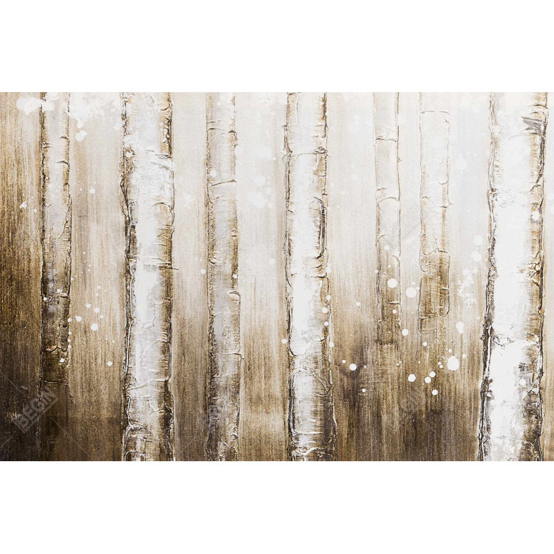 Texturized Abstract Forest Print On Canvas