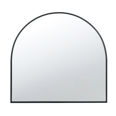 Miroir décoratif de forme arquée en métal de fer 33 po x 31 po pour salle de bain, chambre à coucher, entrée