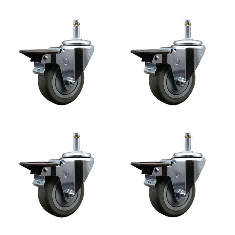 Grip Ring Stem Caster, Gray