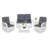 Winston Porter 5-piece Outdoor Patio White Wicker Conversation Sets, All Weather Outdoor Rattan Furniture Set Includes Glider Loveseat, 2 Coffee Table, 2 Swivel-gliders Chairs With Cushions-978762550
