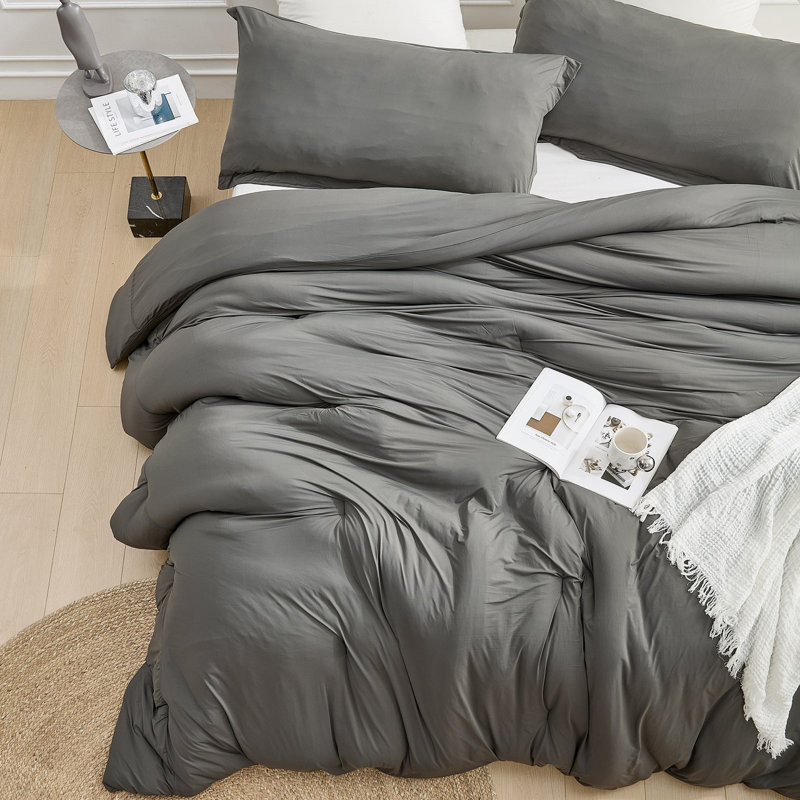 Look At This Thicky - Coma Inducer® Oversized Comforter Set - Standard Thicky, Gray, Queen Comforter + 2 Pillow Shams