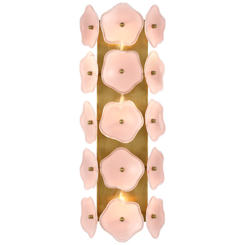 kate spade new york Leighton 20" Sconce, Soft Brass, Blush