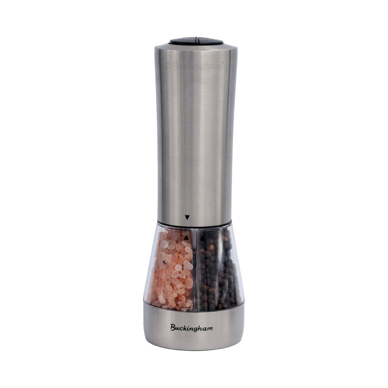 Buckingham Electric Salt & Pepper Mills Dual Function 2 in 1 Battery Operated Combi Mill