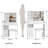 29.2" Small Space Left Drawer Desktop Vanity Table + Cushioned Stool-1946585163