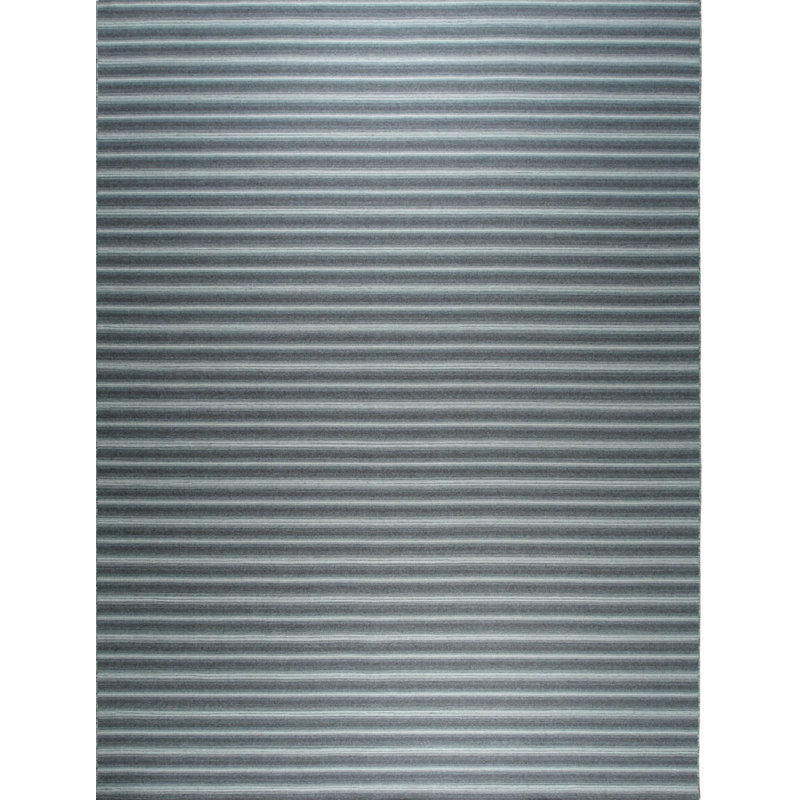 Gray Flat Weave Wool Subtle Linear Textured Geometric Modern Contemporary Carpet Rug, 5' x 8'