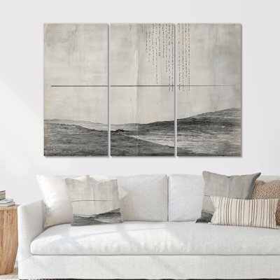Ensemble de décorations murales gris et noir Sahara Desert Horizon - Minimalisme