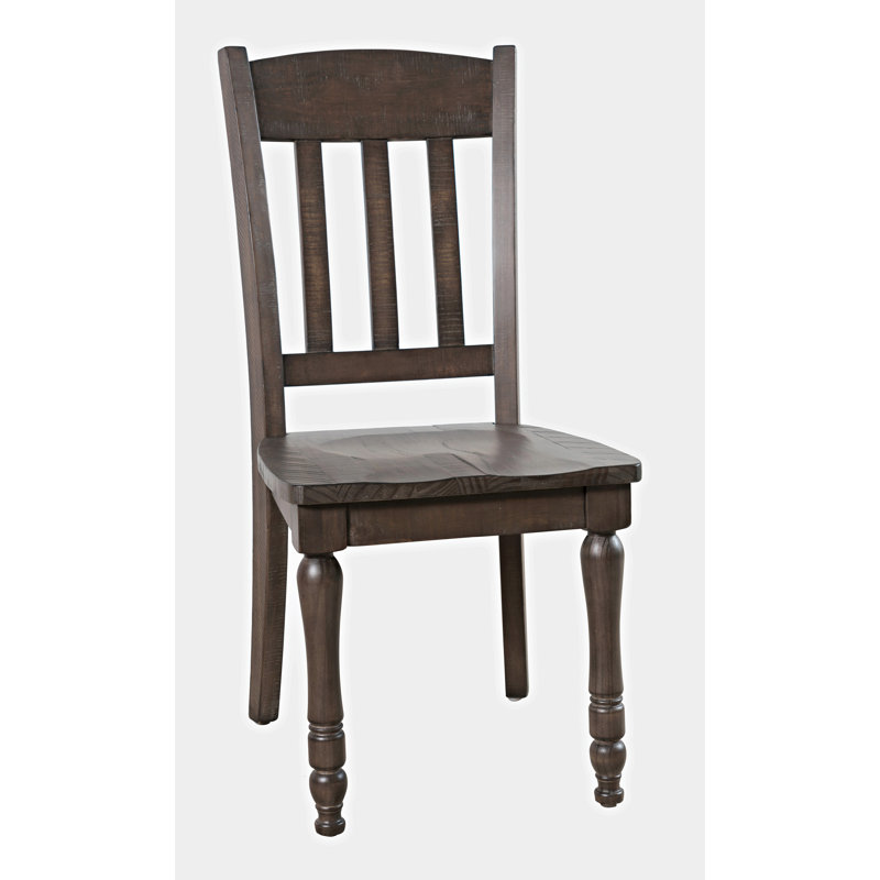 Chaise d'appoint à dossier à lattes Karley, Noir rétro
