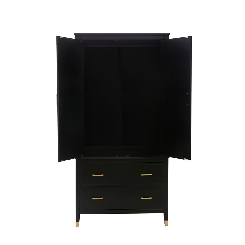 2 Door Wardrobe, Black