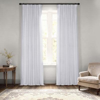 Iohannes Vintage Textured Faux Dupioni Rod Pocket Silk Blackout Curtains - Single Panel Drapes