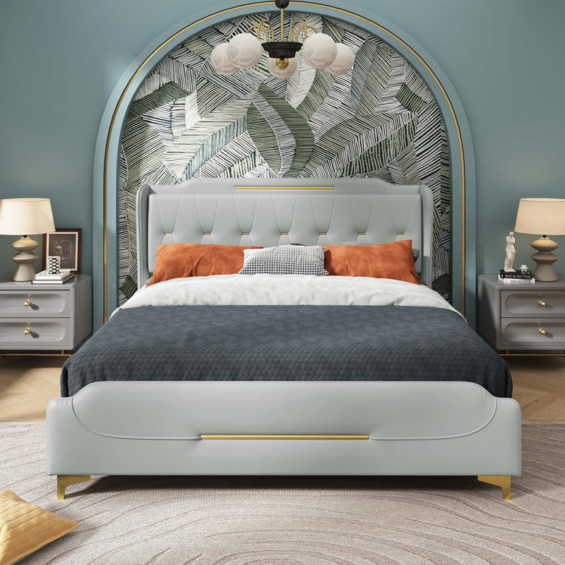 Lit pour chambre à coucher, Très grand lit, Gris