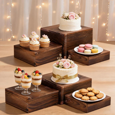 6 Pack Wooden Cake Stand - Buffet Risers