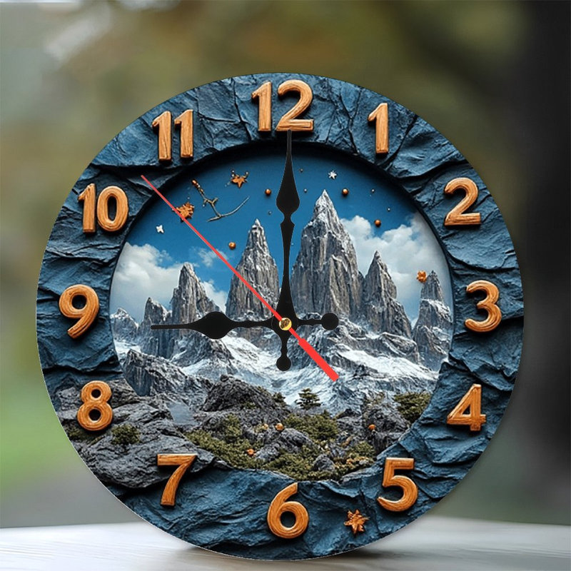 Horloge murale montagne
