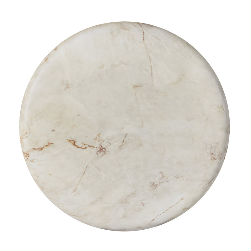 Concrete Indoor/Outdoor Side Table, Round Hourglass End Table with Faux Marble Finish