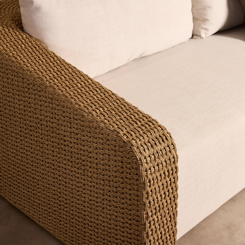 Westby Outdoor Sofa-Faux Black Hyacinth, Vergo Cream, Faux Hyacinth