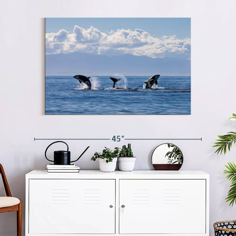 Brampt Lively Killer Whales, 26" H x 39" W