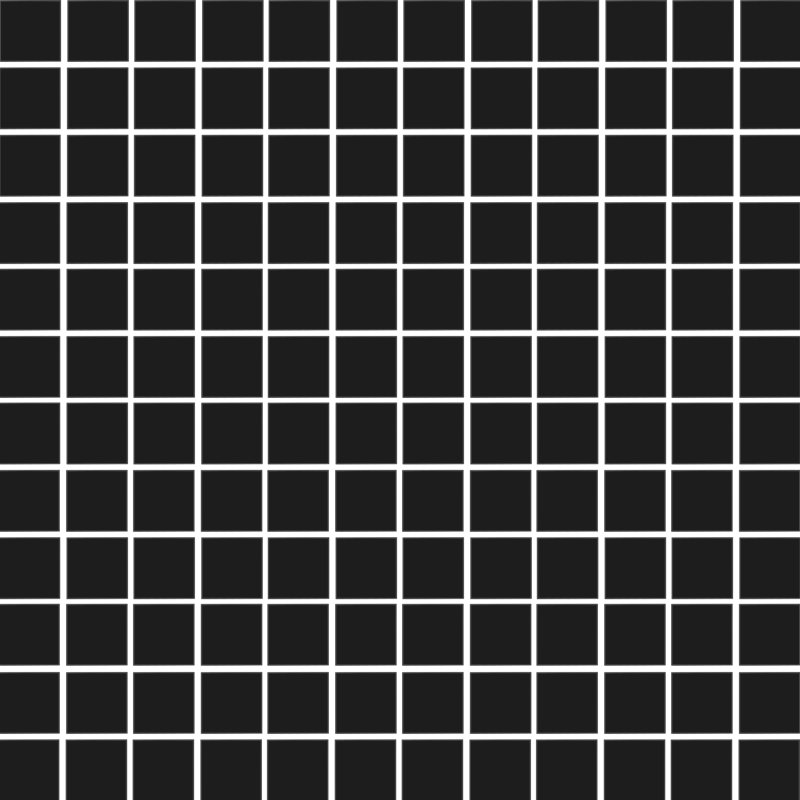 Matte Black 1x1 Square Porcelain Mosaic Tile – 12x12 Wall & Floor, Black