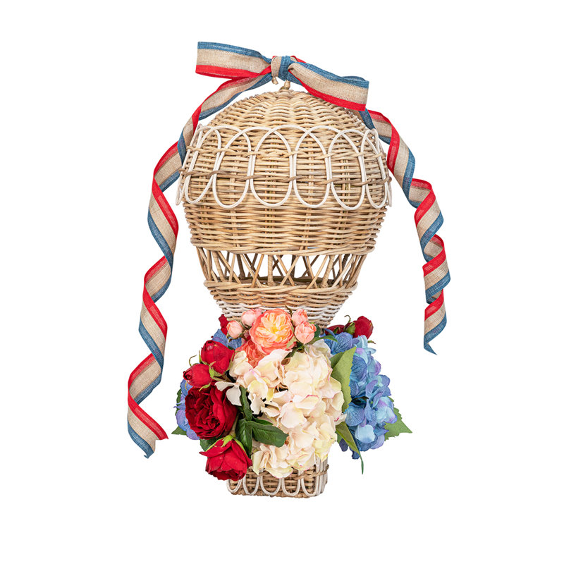 Provence Rattan Hot Air Balloon, 20" H x 10" W x 10" D