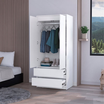 Armoire blanche à 2 tiroirs