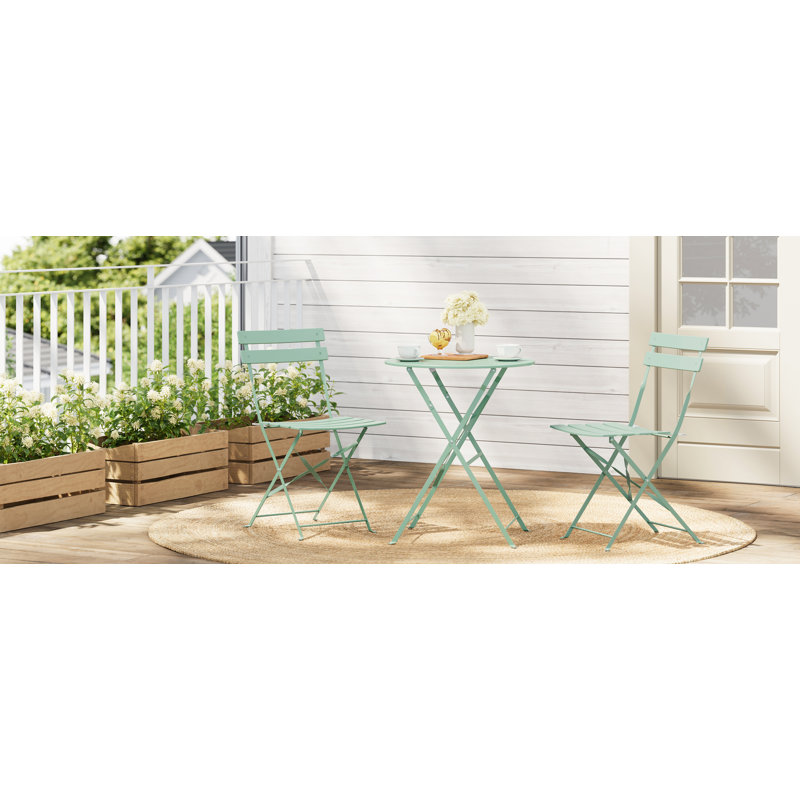 Round 3 - Piece 2 - Person 70Cm L Outdoor Bistro Set, Black
