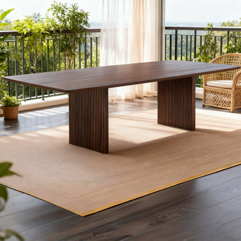 Bureau rectangulaire en bois massif Nut-Brown, H 29,53 po x l 94,49 po x P 35,43 po, Brun noisette