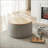 Ottoman with Storage, 2-in-1 End Table/Footstool, Light Gray Linen, 25.5x25.5x14.5" | Light Grey | MDF-708689802