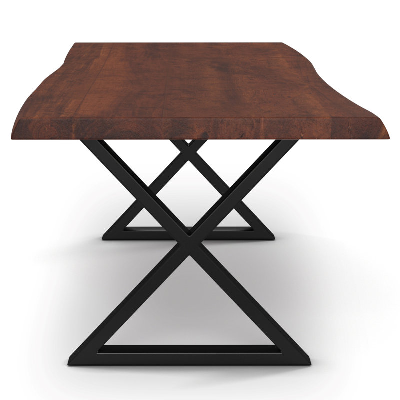 Colin X-Base Dining Table, 29.75"H x 79"L x 40"W, Americano, Black