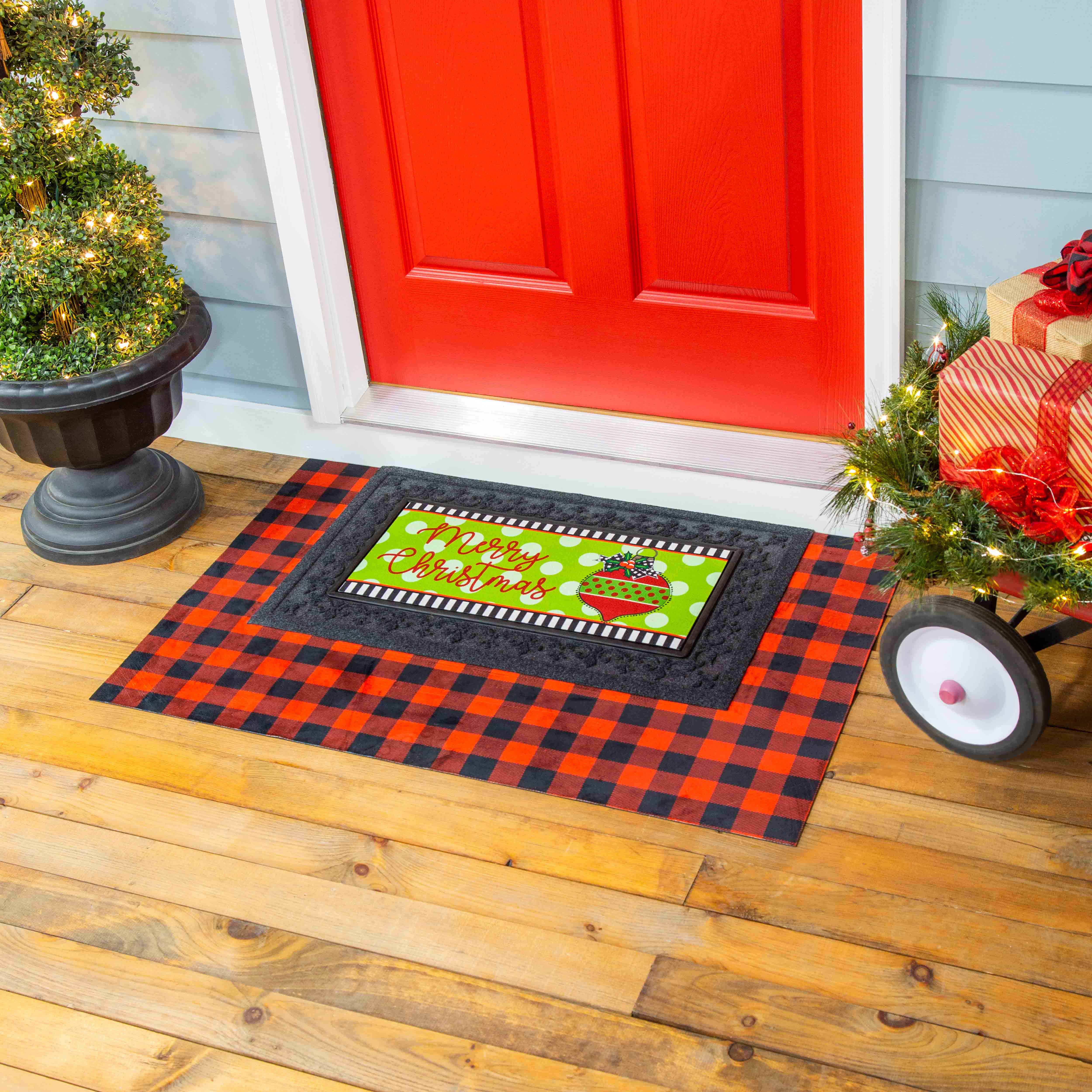 Holly Indoor Outdoor Holiday WaterHog Mat