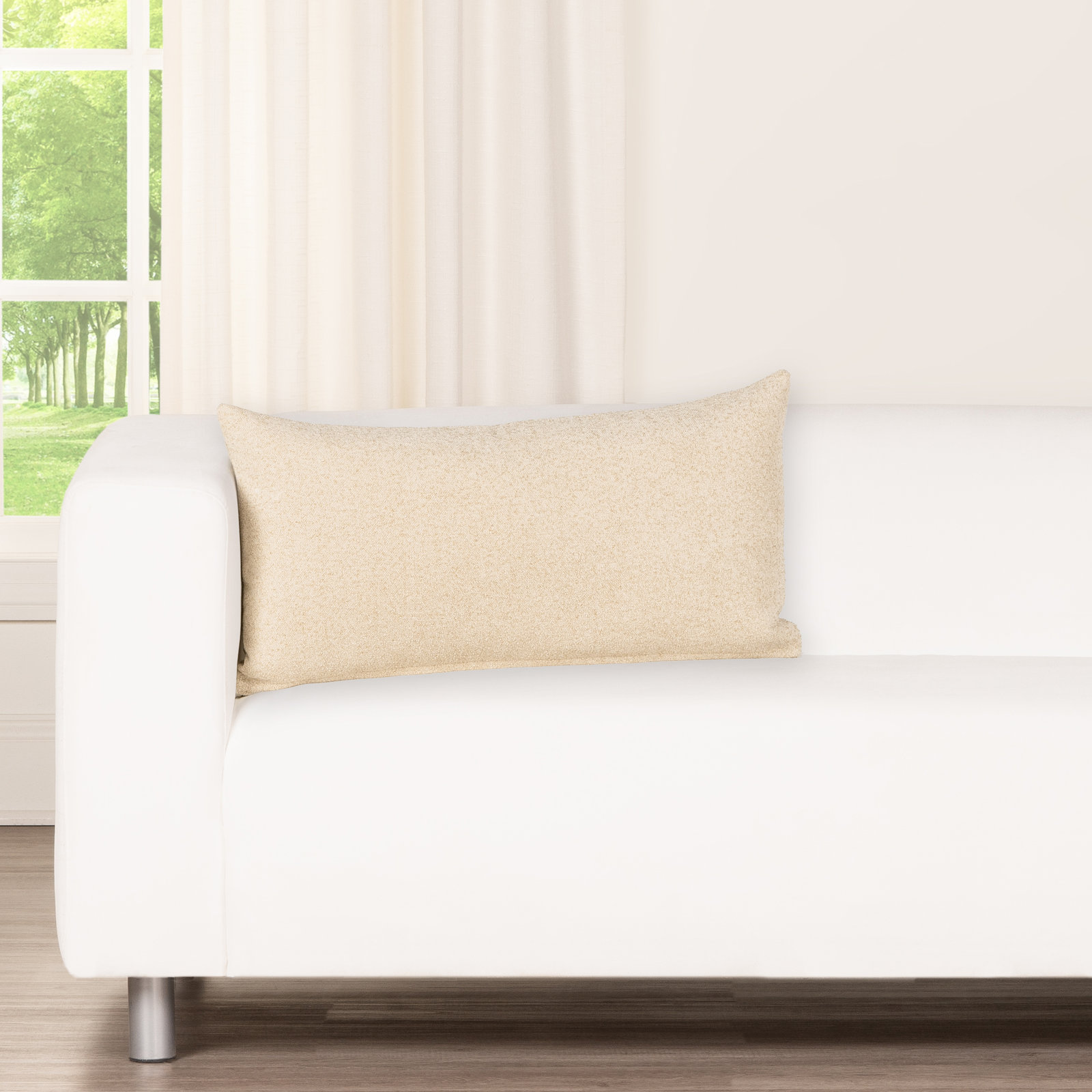 Cascade Textured Accent Pillow, Tan, Polyester, Rectangle 14"H x 26"W