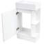 Meuble-lavabo moderne en céramique avec meuble-lavabo et armoire de rangement gris 18,6 po Macaire-121112170