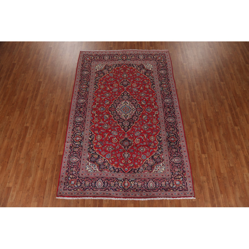 Tapis unique en laine noué à la main de style années 1960 de 6 pi 6 po x 9 pi 11 po Ronal