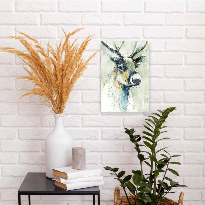 Abstrait art contemporain abstrait cerf, H 18 po x l 12 po