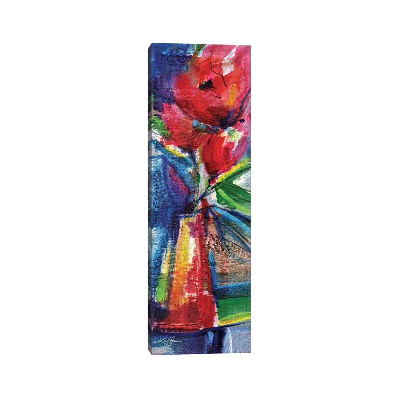 Floral Fantasy XI by Kathy Morton Stanion - Wrapped Canvas Painting, 30.48 cm H x 91.44 cm W x 1.91 cm D