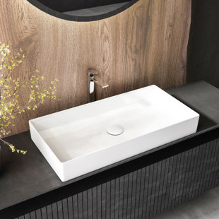 Lavabo de salle de bain vasque en argile réfractaire 29,5 pouces Zeniva T3029-BW