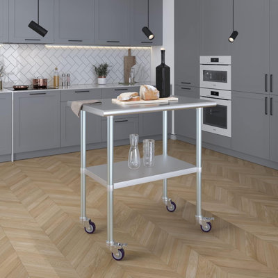Stainless Steel Table With Wheels
