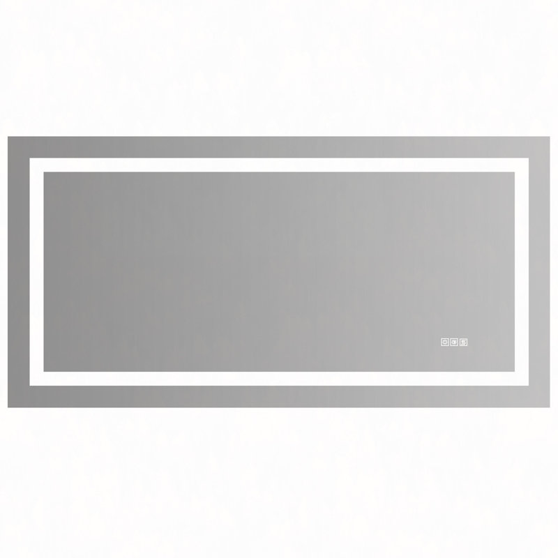 Miroir de salle de bain 72 "x 36" à DEL avec antibuée et capteur tactile - Miroir mural moderne sans cadre pour meuble-lavabo, salle de douche ou vestiaire