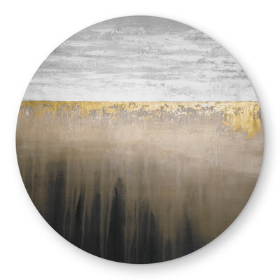 Gilding Livingroom Gold Round Outdoor Area Rug for Home Decor