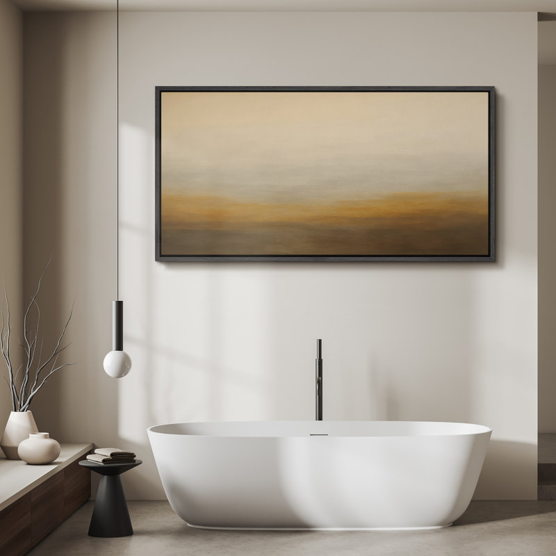 Grande impression sur toile encadrée, impression de paysage abstrait pour la décoration intérieure moderne, Noir
