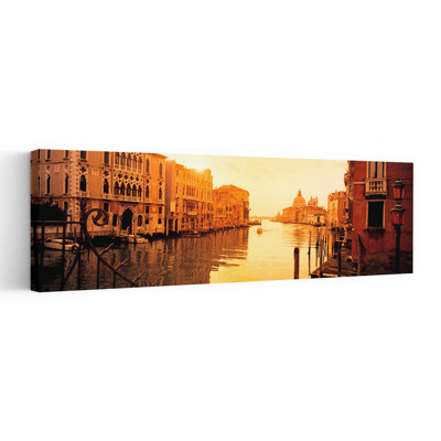 Buildings Along A Canal View From Ponte Dell'Accademia Grand Canal Venice Italy by Ivar Olaj Mjell - Wrapped Canvas Panoramic Print