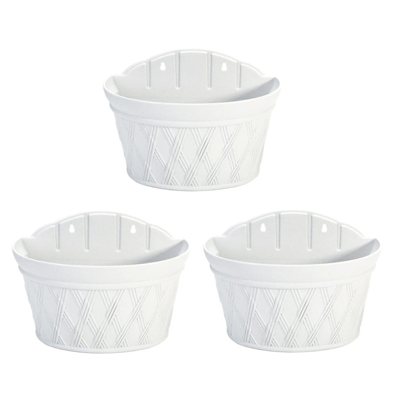 Pot de fleurs mural en plastique, Gris blanc