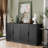 62"×31"×16" Wood Sideboard Cabinet with Adjustable Shelves-2010826291
