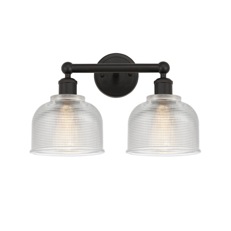 Éclairage pour meuble-lavabo 2 lumières 14,5 pouces Shawnee, Transparent, Bronze huilé
