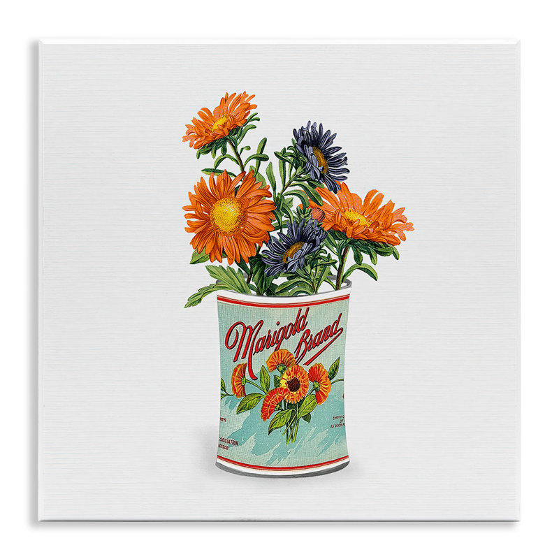Plaque murale Nostalgic Marigold Tin Bouquet, design par Val Rhodes