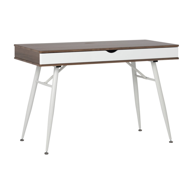 Charry Metal Base Writing Desk, Chestnut